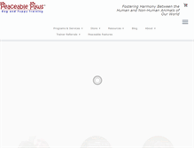 Tablet Screenshot of peaceablepaws.com